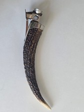 Raro tagliasigari spuntasigari in corno di daino e argento anni 60 funzionante