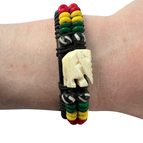 Bracciale elefante pelle nera - bracciale,