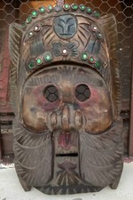 Antica E Rara Maschera Tribale In Legno