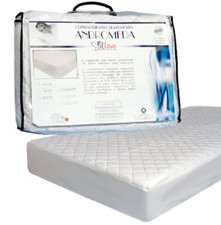 Coprimaterasso trapuntato con fascia elastica in cotone bianco Andromeda Pillove