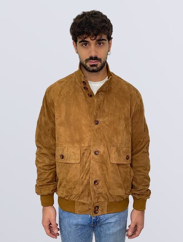 Bomber camoscio uomo - uomo, cognac