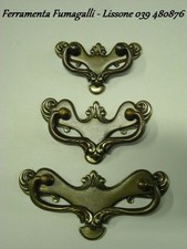 M1453 MANIGLIETTA MANIGLIETTE OTTONE PATINE' RESTAURO MOBILE ANTICO C 67X45
