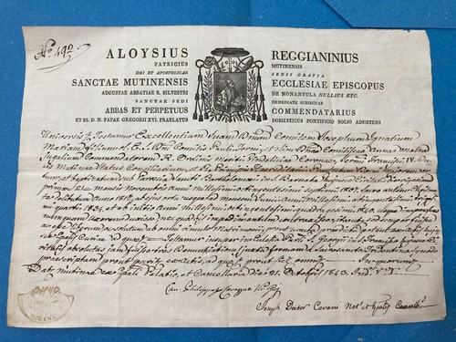 Manoscritto decreto episcopale - manoscritto,