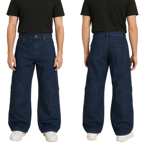 Jeans unisex larghi gamba