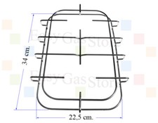 Star Griglia Cromata a 2 Fuochi per Cucina a Gas Vecchio Tipo 34 X 22,5 cm.