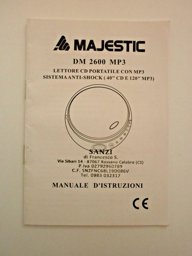 Majestic dm2600mp3 manuale - majestic,