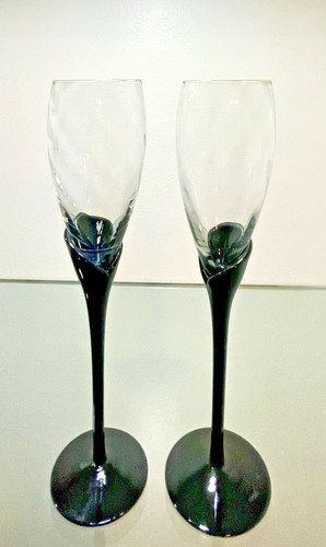 Flauti champagne nero - flauti, stelo