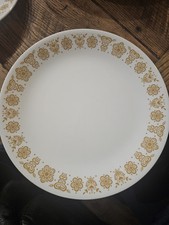 Vintage Corelle Butterfly Gold 10 1/4" Dinner Plates White Gold