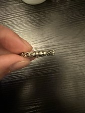 Anello Fascia Cuori Cromati