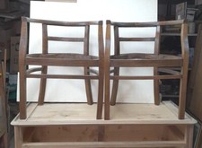 Coppia Di Poltrone Poltroncine A Pozzetto Faggio Liberty Vintage.