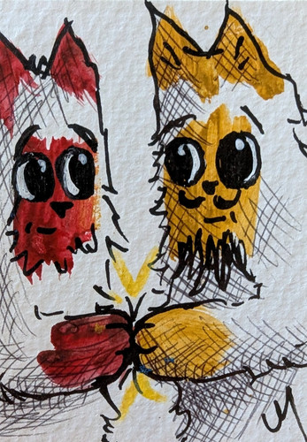 Quadro gatto aceo - quadro, amici
