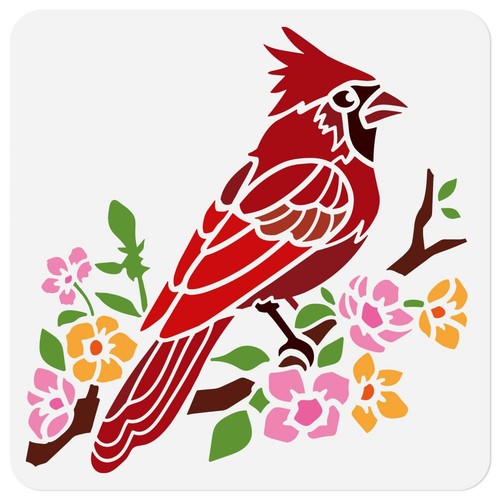 Cardinal bird stencil modello - cardinal,