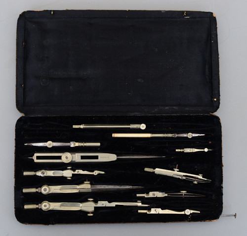Vintage drawing instrument set - instrument,