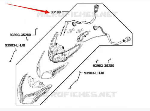 Faro anteriore oem - anteriore, kymco