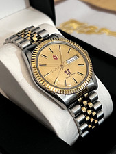  Orologio automatico Rado Purple Horse 636.3476.4 quadrante oro data giorno lunetta scanalata