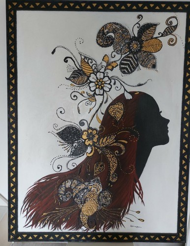 Quadro moderno dipinto mano - quadro,