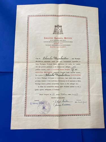 Diploma teologia firmato da - diploma,