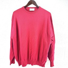 Maglione girocollo uomo vintage William Lockie 100% lana di agnello taglia XL rosso