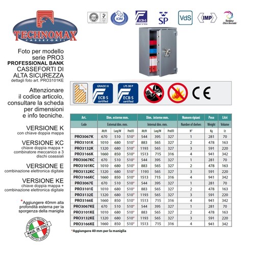 Cassaforte technomax alta - di,