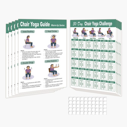 Chair yoga poster for seniors - chair,