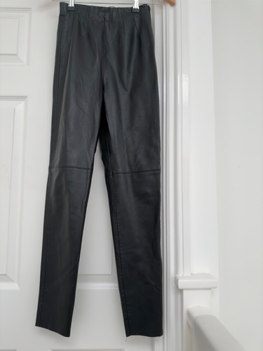 Zara pantalone nero ecopelle - pantalone,