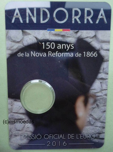 Andorra euro coin card 2016 - andorra,