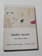 MARIO RACITI Vanni Scheiwiller Milano 1970 Mario De Micheli ARTE Saggio Raro