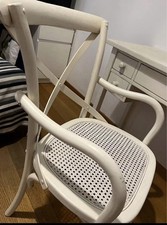 BISCOTTINI Sedia Braccioli Legno Rattan Stile Thonet Bianco opaco Made in italy 