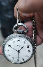 Orologio da taschino MARZIA VINTAGE ANTICO TRENO SERIGRAFATO ANTIQUARIATO