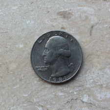 1 Quarto Di Dollaro 1981 Quarter Dollar U.S.A Washington Moneta Circolata