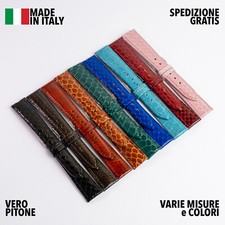 CINTURINO OROLOGIO ARTIGIANALE MADE IN ITALY VERA PELLE VERO PITONE 16 18MM 20MM