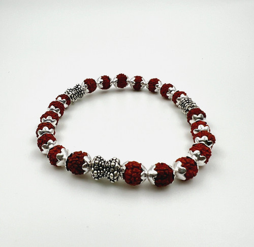 Bracciale rudraksha argento - bracciale,