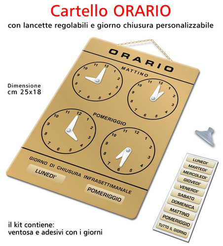 Cartello orario regolabile - cartello,