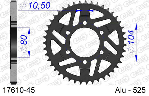 Pignone alluminio denti 525 - 45,