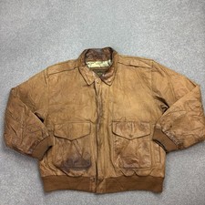 Giacca da volo in pelle adulto marrone medio aviatore militare USA volo bomber uomo*