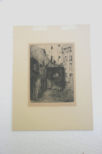 Lithographie gravure h - ou,