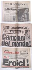 IL MATTINO LA GAZZETTA DELLO SPORT IL CORRIERE DELLO SPORT 12 LUGLIO 1982 CPL