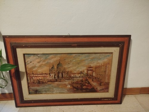 Dipinto olio tavola venezia - olio,
