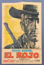 MANIFESTO poster 2F  EL ROJO Richard Harrison WESTERN R89 Casaro