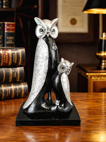 Statuetta gufi con simbolo - statuetta,