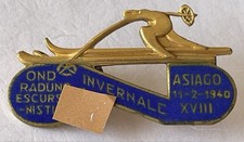 Distintivo OND Raduno Escursionistico Invernale Asiago 1940 Montagna Sport Sci