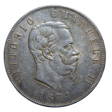 5 Lire 1871 II tipo - Milano -