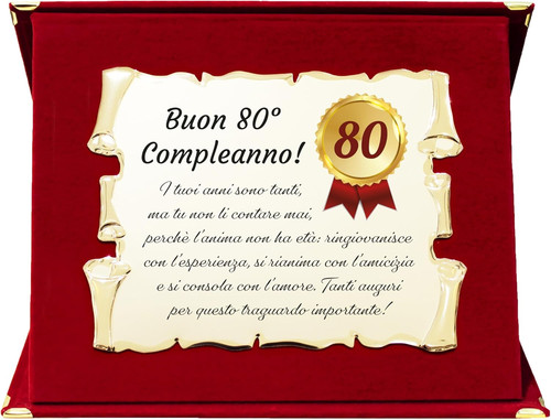 Targa compleanno - targa, 80°