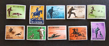 10 Francobolli Repubblica San Marino Caccia Moderna Anno 1962