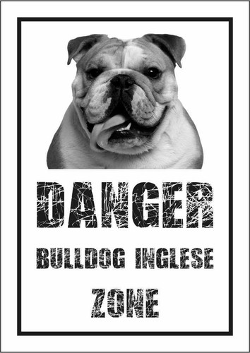 Cartello segnaletico bulldog - -,