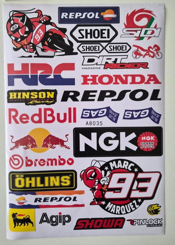 Foglio adesivi moto grafica - foglio,