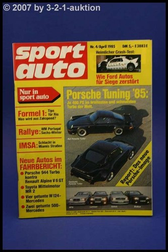 Sport auto porsche 944 - sport, 4/85
