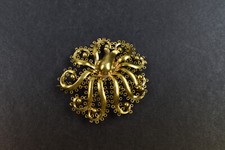 antica spilla argento 835 placcato oro a forma di polpo anni 50