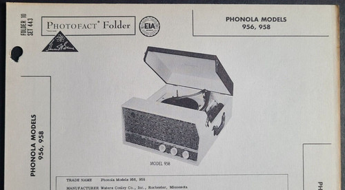 Phonola models 956 958 - 956,