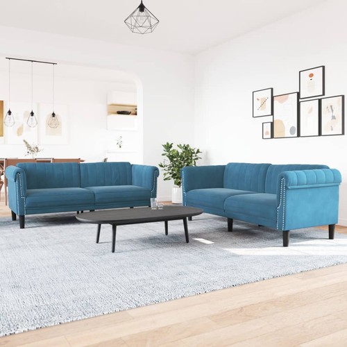 Vidaxl set divani pz blu - set,